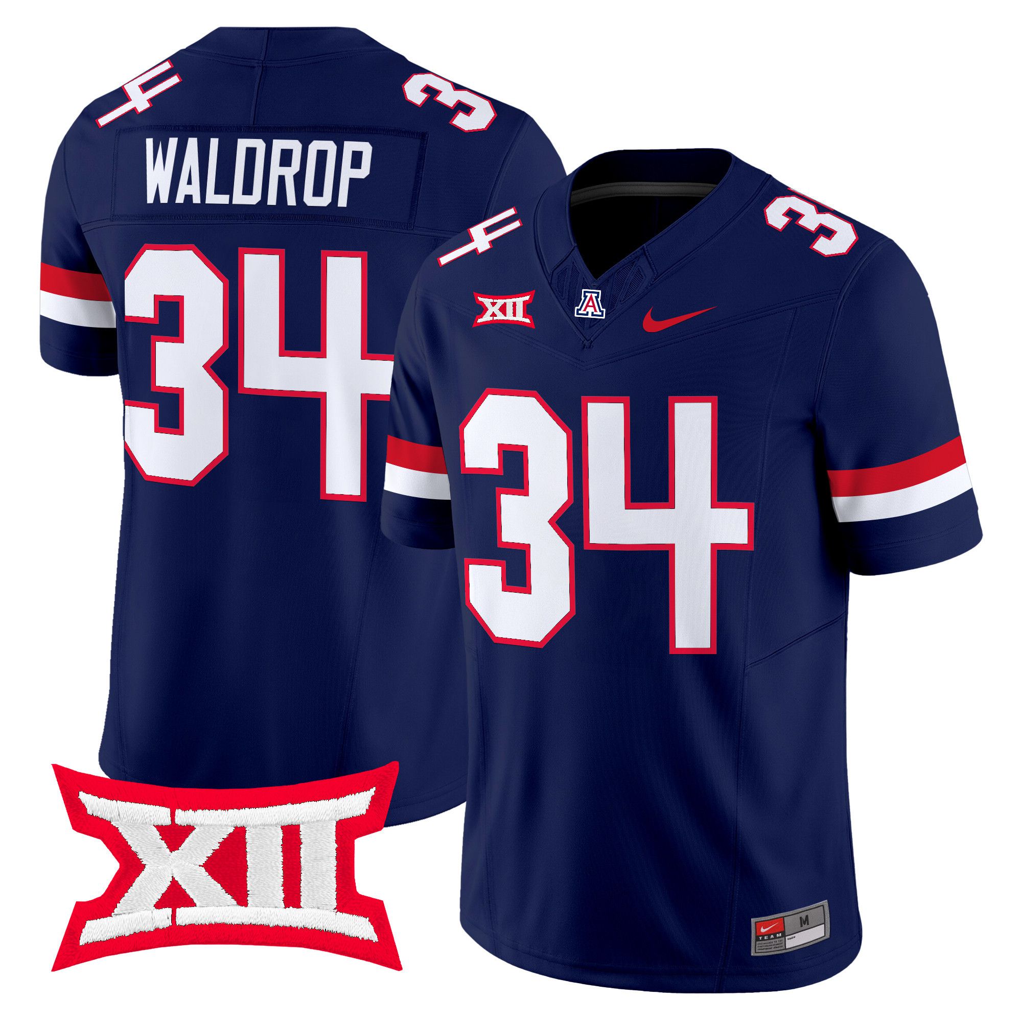 Men Arizona Wildcats #34 Waldrop Blue Nike 2024 Vapor Limited NCAA Jersey style 1